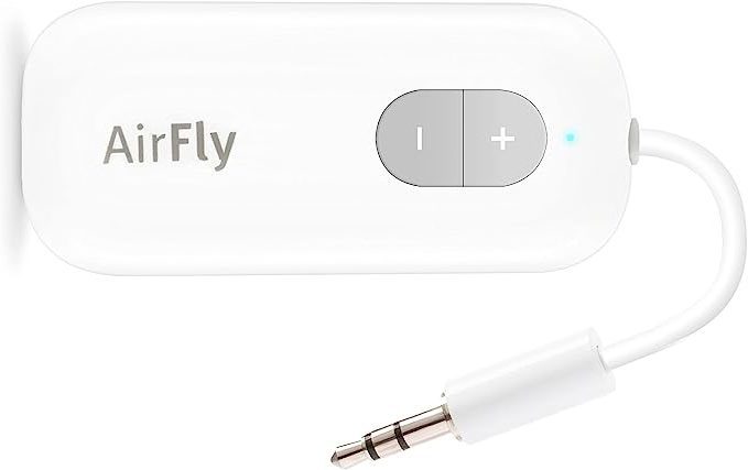 Twelve South AirFly SE, Bluetooth Wireless Audio Transmitter for AirPods/Wireless or Noise-Cancelling Headphones Use with Any 3.5 mm Audio Jack on Airplanes, Gym Equipment or iPad/Tablets